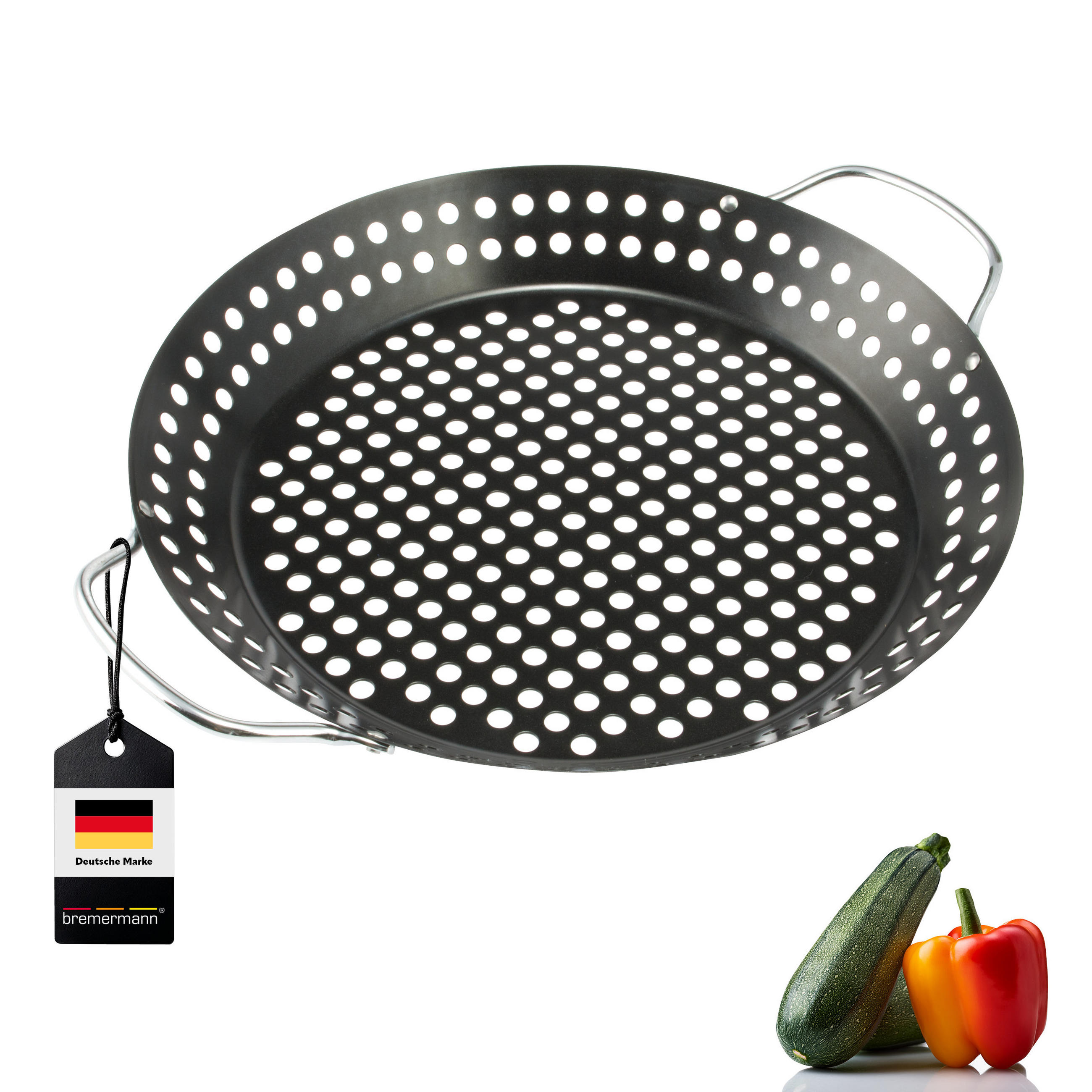 GRILLPFANNE, schwarz, Edelstahl - Schwarz, Metall (30.5/37/4.5cm) - bremermann