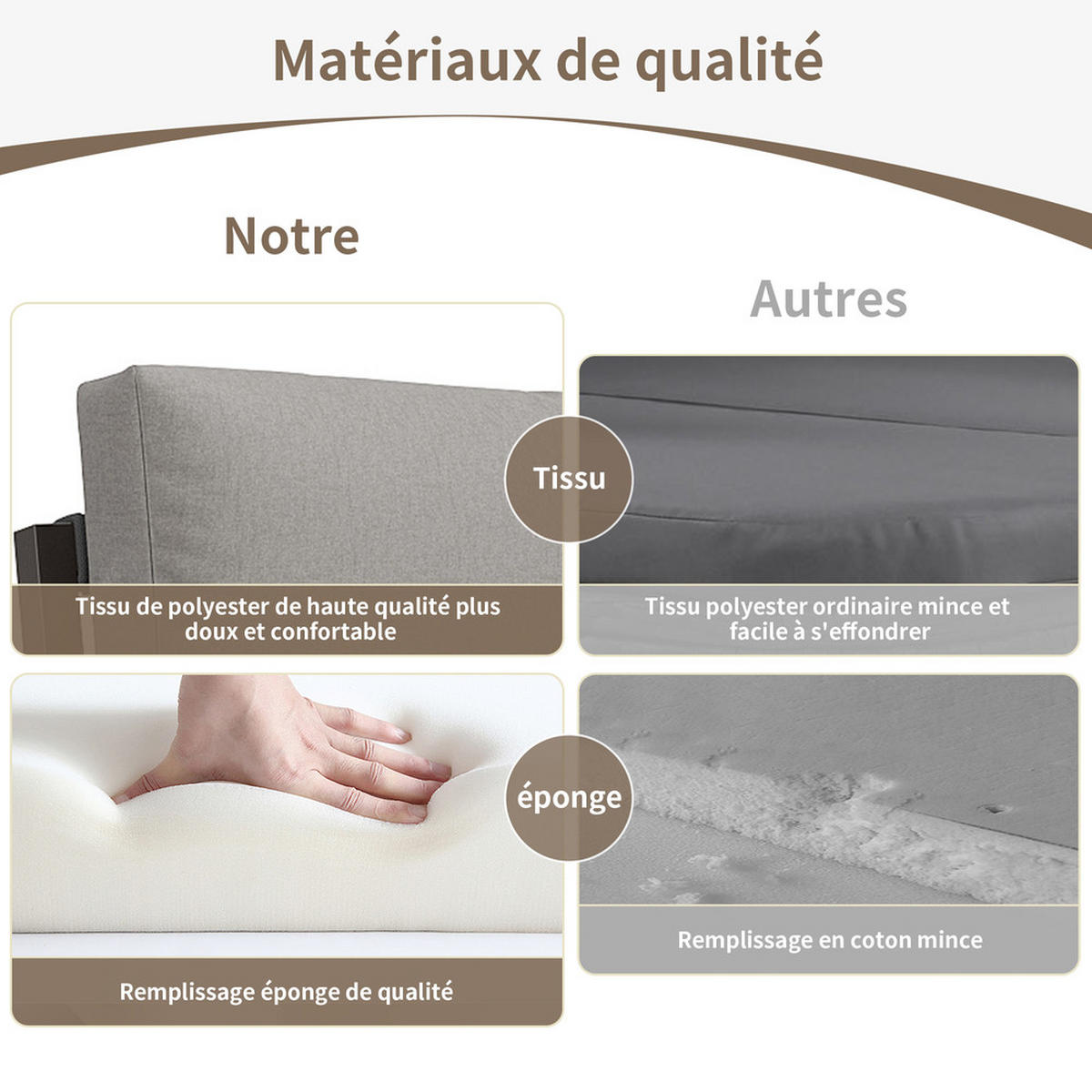 LOUNGESESSEL Set aus grauem Seil mit Eisenrahmen Glastisch Sitzkissen verstellbare Füße Gartenmöbel Set 4teilig Grau - Grau, Metall