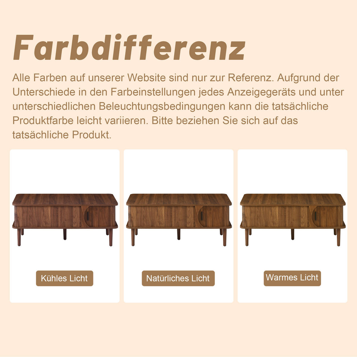 COUCHTISCH Retro Walnuss höhenverstellbar Rillen modern - Walnussfarben, Holzwerkstoff (100/48/55.5cm) - FLIEKS