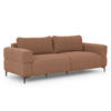 3-SITZER-SOFA Cardea in Bubble-Optik aus weichem Terrakotta Strukturstoff mit hohem Sitzkomfort - Terracotta/Schwarz, Holz/Textil (217/80/97cm) - S-Style Möbel