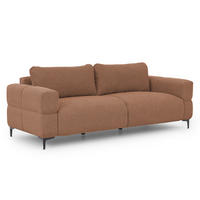 3-SITZER-SOFA Cardea in Bubble-Optik aus weichem Terrakotta Strukturstoff mit hohem Sitzkomfort - Terracotta/Schwarz, Holz/Textil (217/80/97cm) - S-Style Möbel