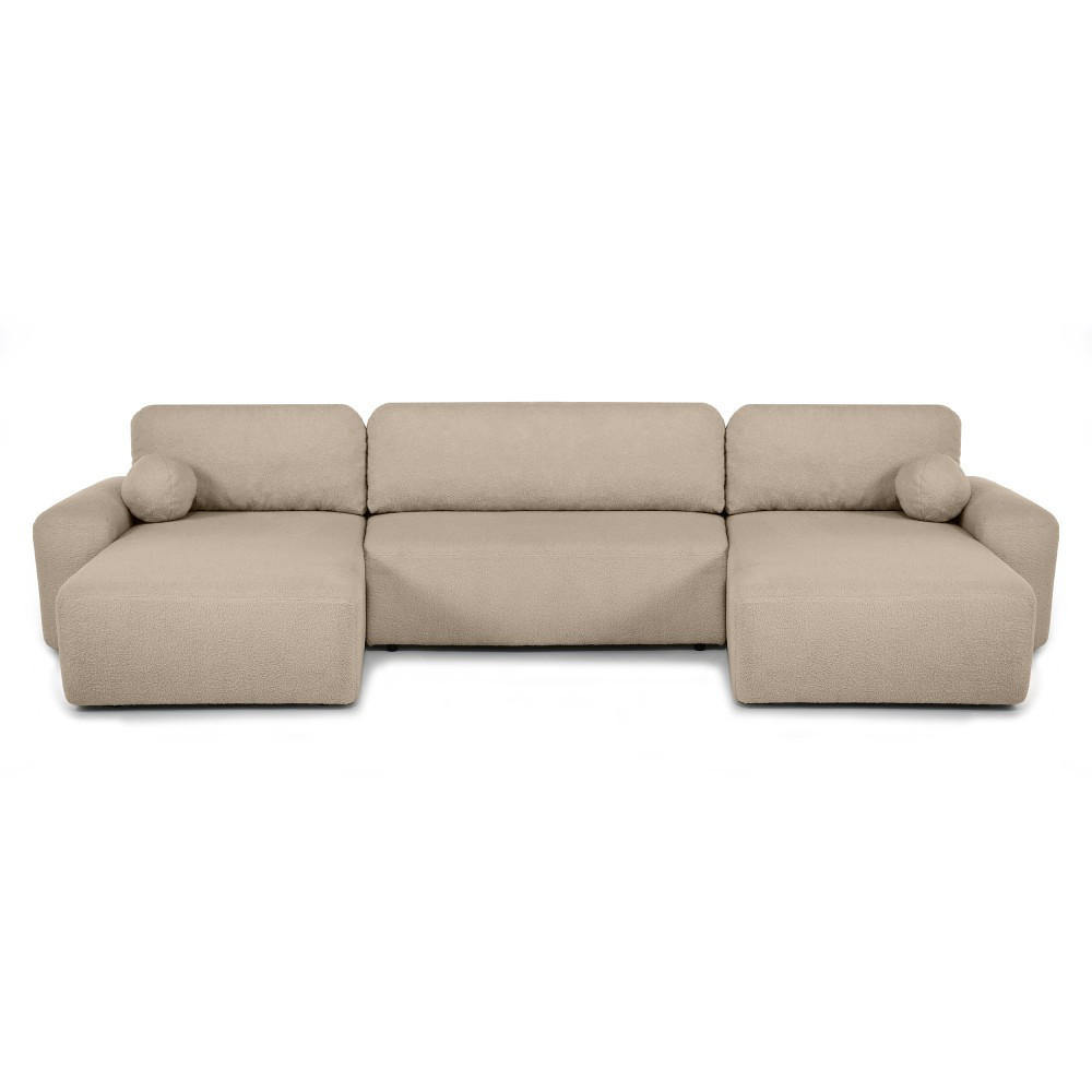 Beautysofa Wohnlandschaft Cappuccino 375x93x163 cm