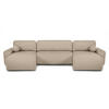 WOHNLANDSCHAFT Noel mit Schlaffunktion, Dunkelbeige, Bouclé-Stoff - Cappuccino, Holzwerkstoff (375/93/163cm) - Beautysofa
