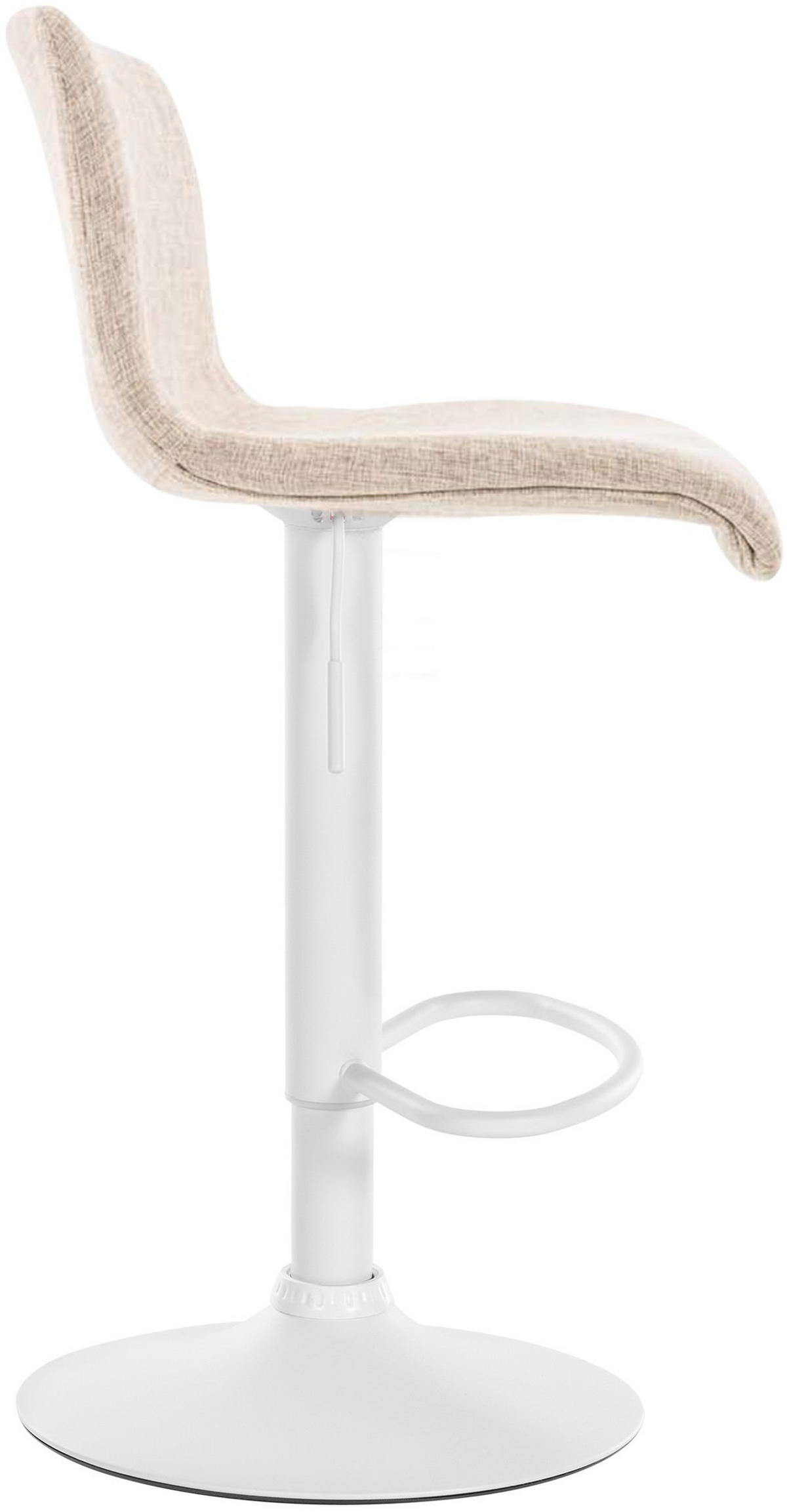 BARHOCKER Stoff creme - Creme/Weiß, Textil/Metall (39/84/36cm) - CLP