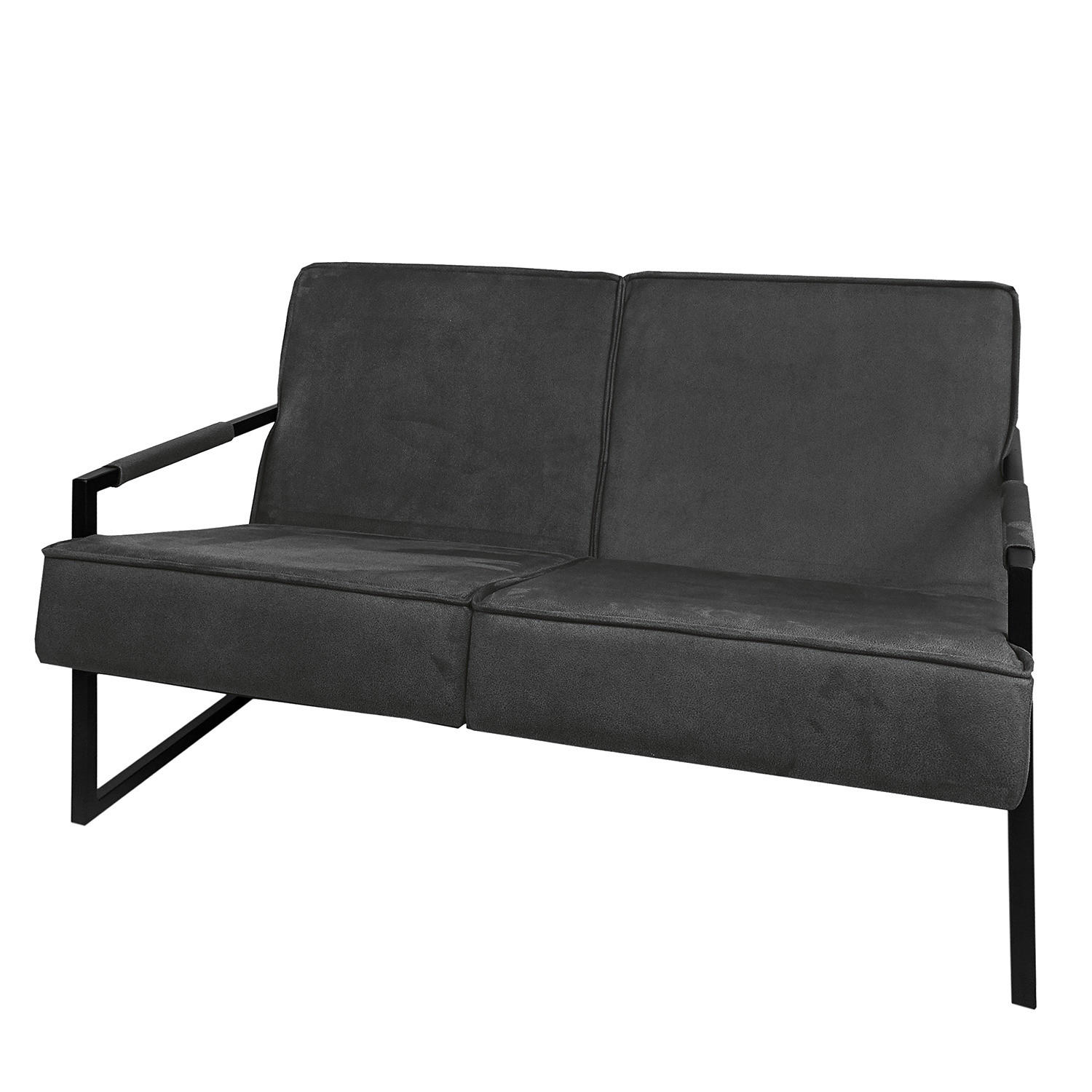 2-SITZER SOFA - Strukturstoff - Dunkelgrau, Textil (125/74/82cm) - home24