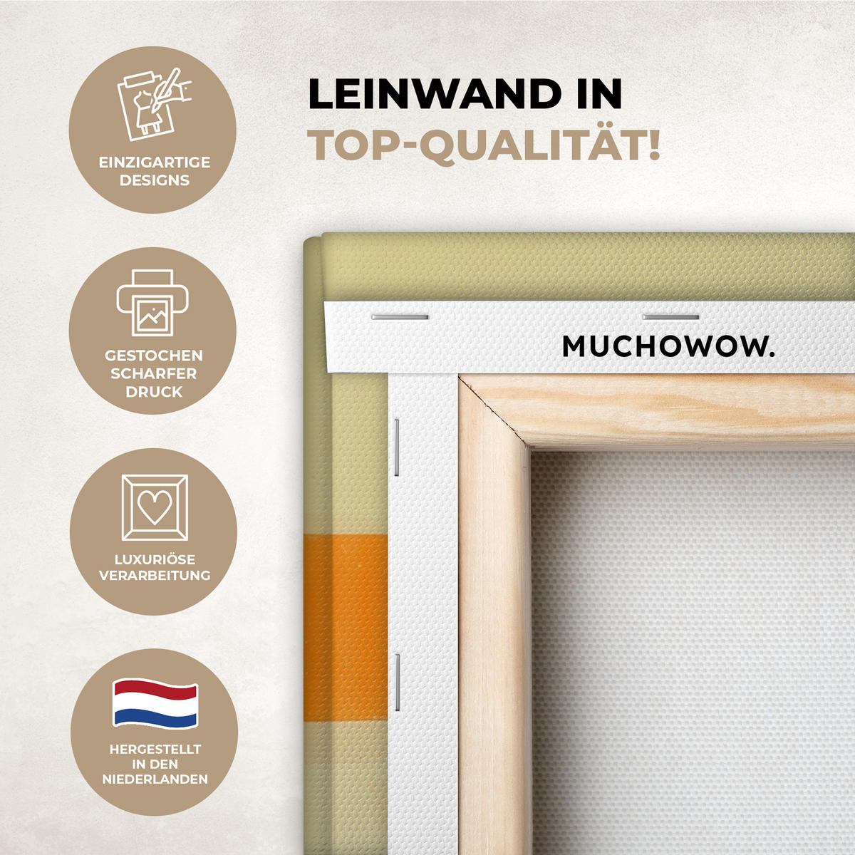 LEINWANDBILD Mädchen - Sonnenbrille - Katze - Retro Wanddeko Schlafzimmer 60x90 cm - Beige, Textil (60/90cm) - MuchoWow