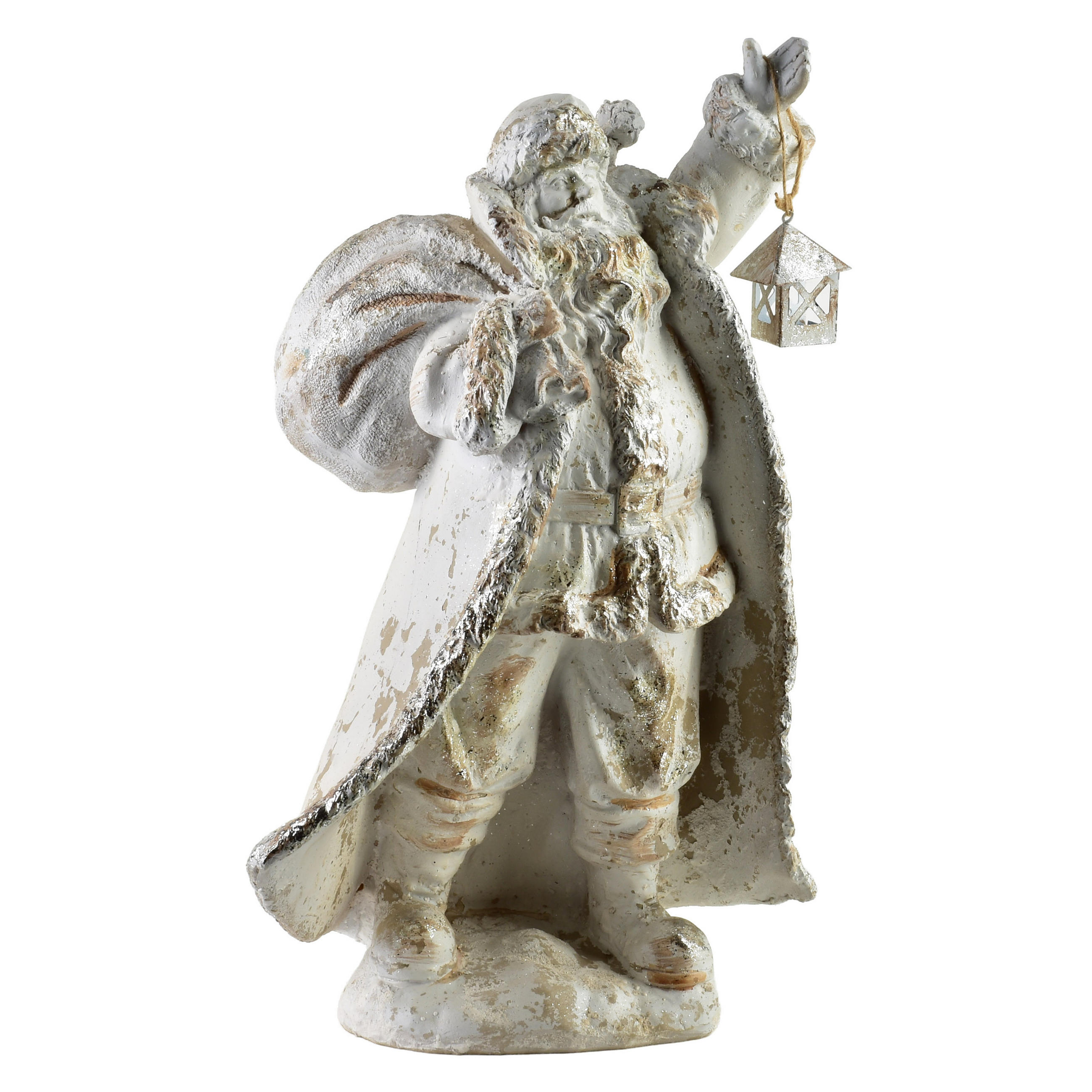 DEKOFIGUR Santa Lila Weiß 27x16x41 cm Kunststoff - Weiß, Kunststoff (16/41/27cm) - Mondex