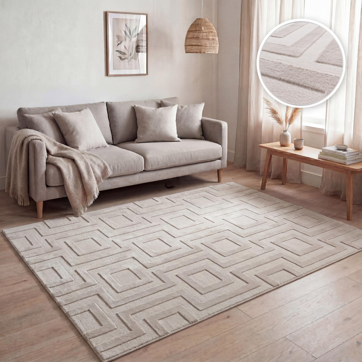 KURZFLORTEPPICH 80/250 cm Tinos 574 - Creme, Textil (80/250cm) - Paco Home