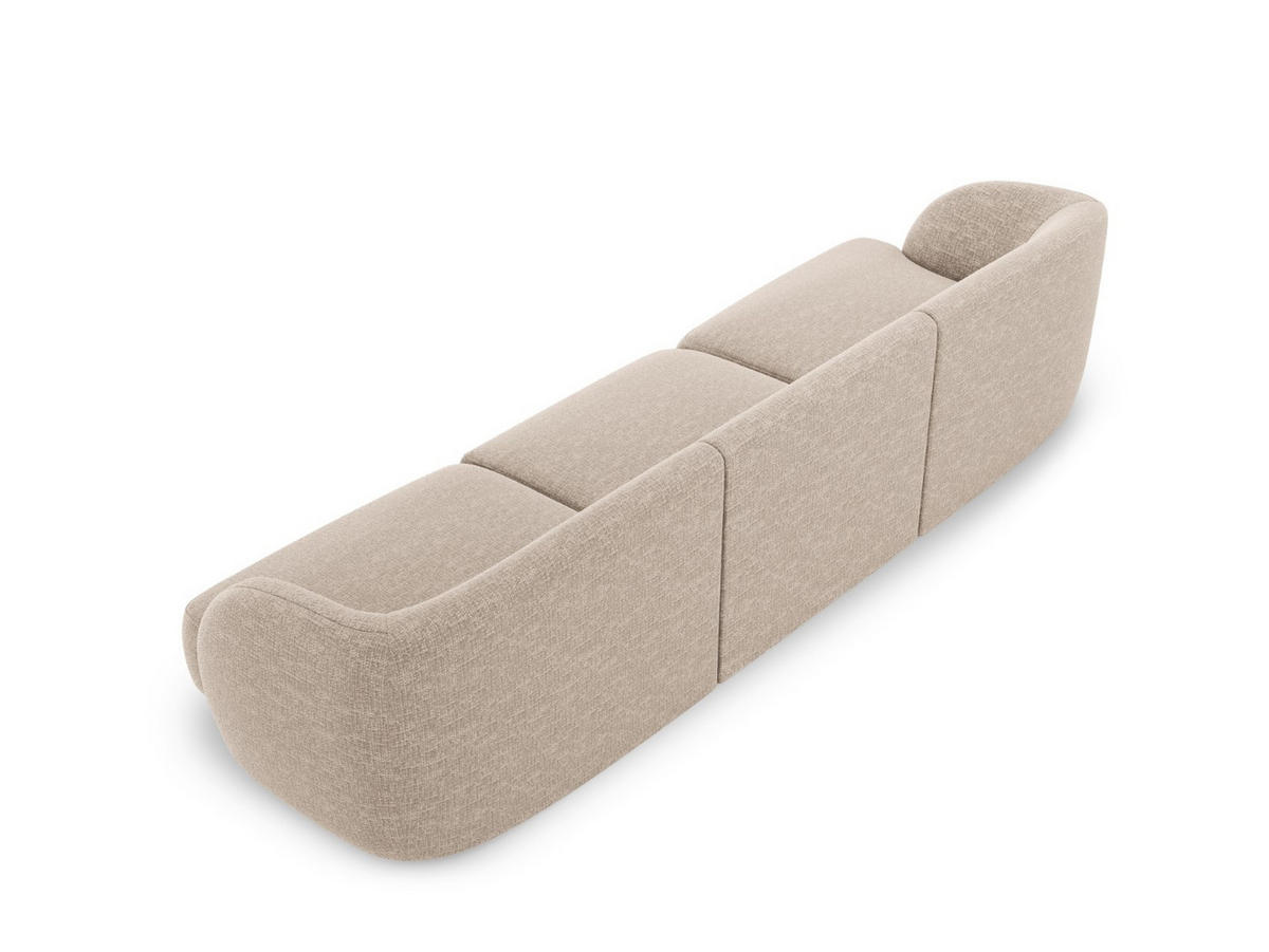 SOFA Miley aus Chenille-Stoff beige 3 Sitzplätze - Beige, Textil (90/70/255cm) - Micadoni