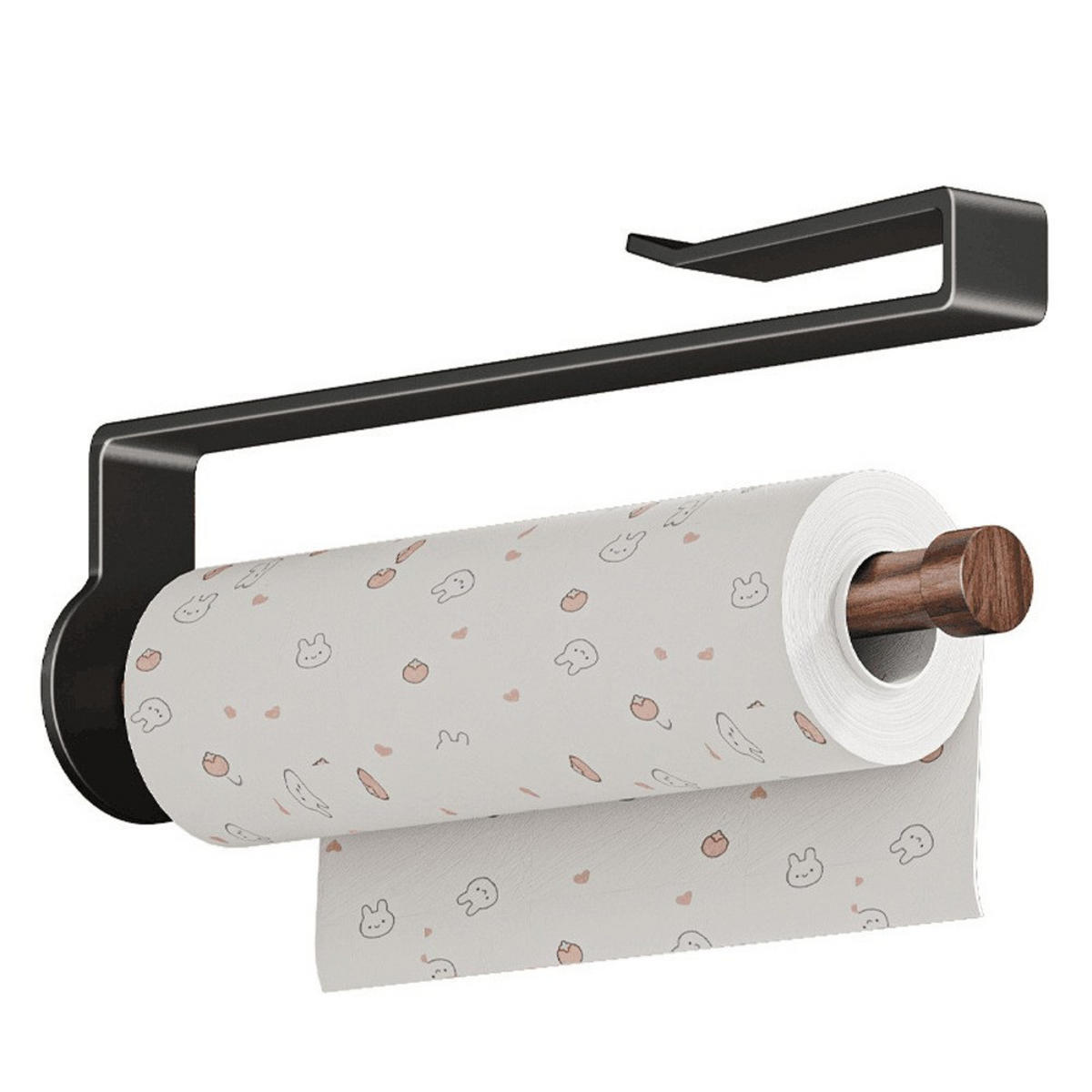 KÜCHENPAPIERHALTER, Holz + Metall, 32 x 10 cm ， 2 Stück - Braun, Holz (10/10/32cm) - Authentics