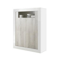 HIGHBOARD mit 2 Flügeltüren H144 cm - Urbino - Eiche Bianco, Holzwerkstoff (110/144/42cm) - Calicosy