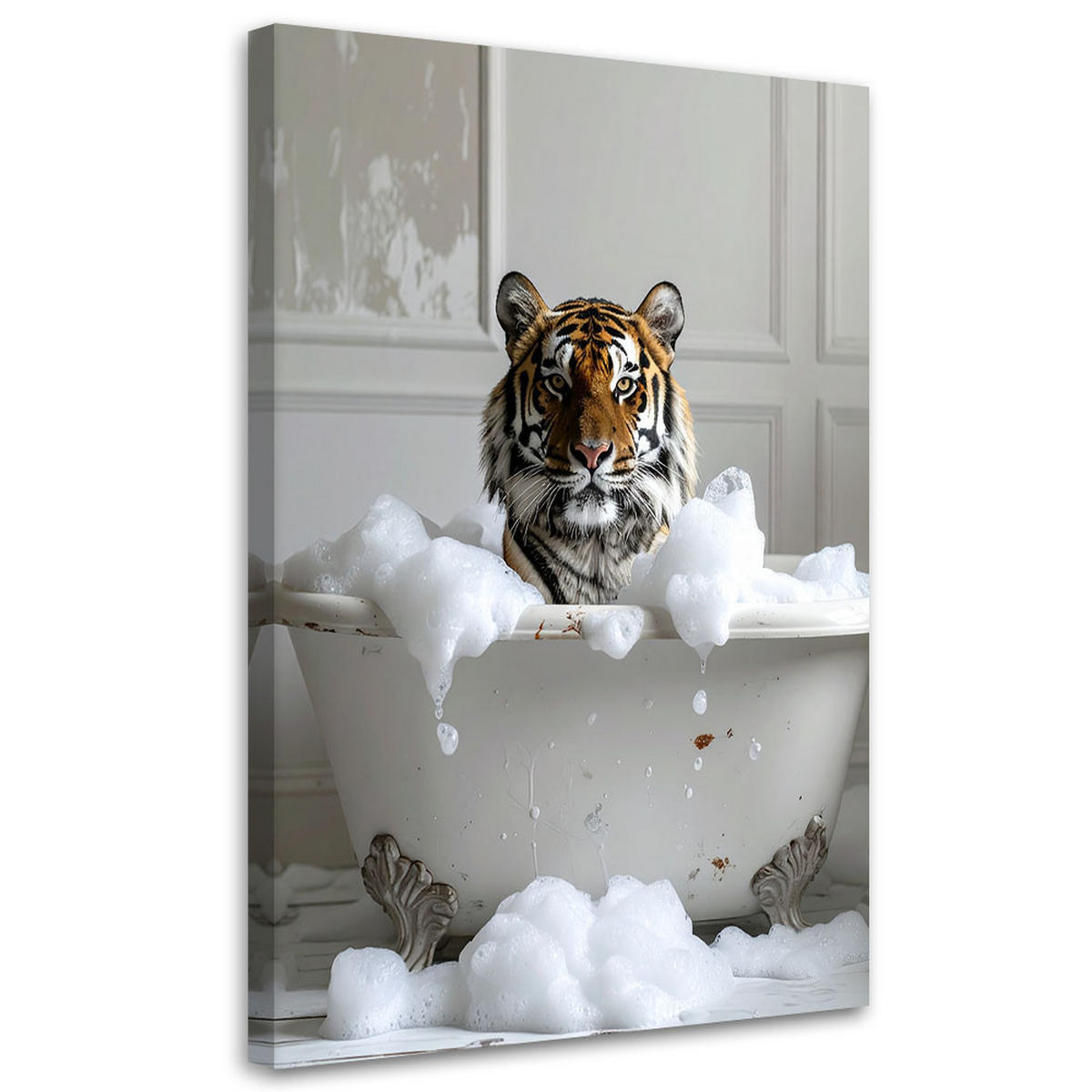 LEINWANDBILD Tiere 80x120cm - Weiß, Textil (80/120cm) - Feeby