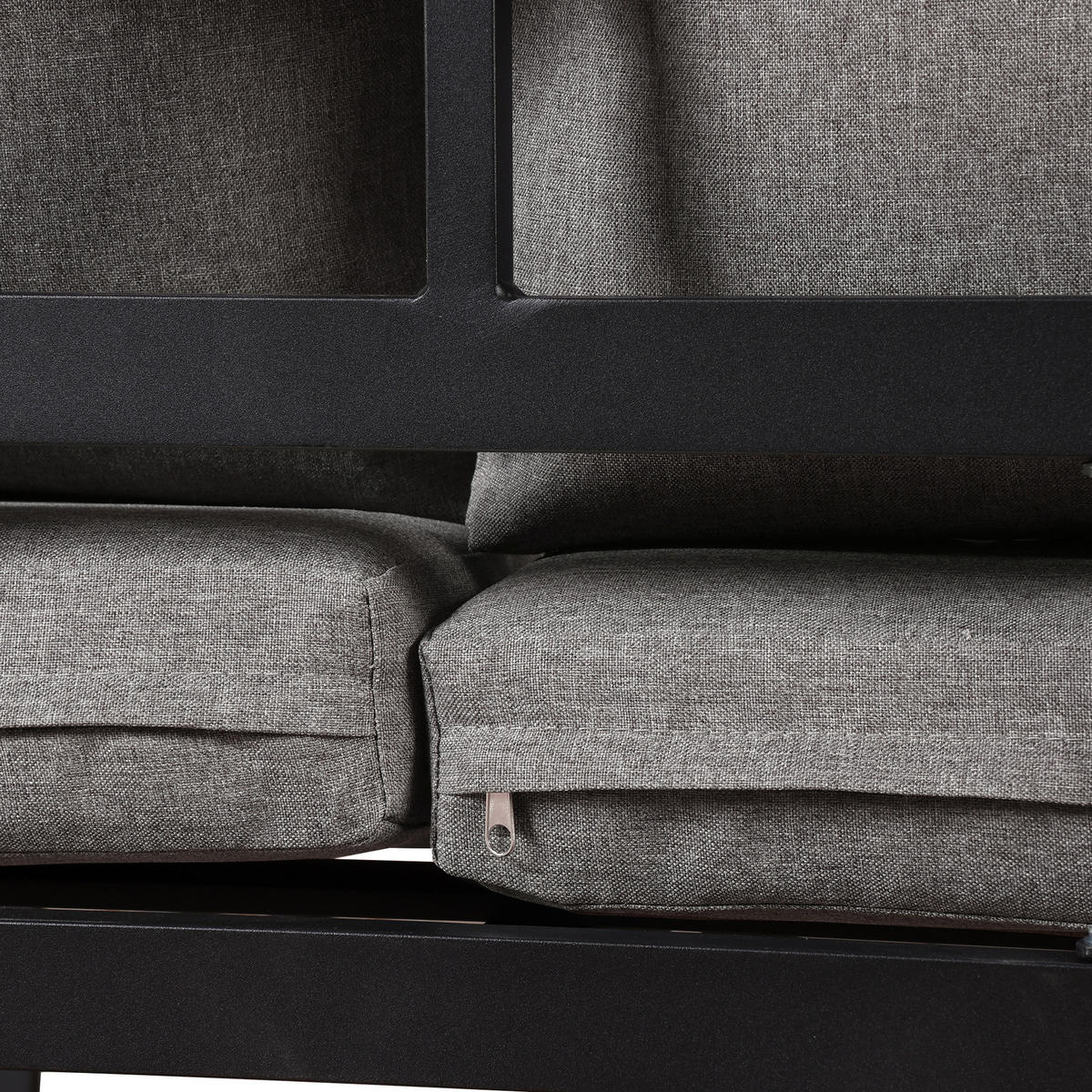 GARTENMÖBEL 199x60cm schwarz/grau aus Aluminium, mit Relax-Funktion - Grau, Metall - Modfu