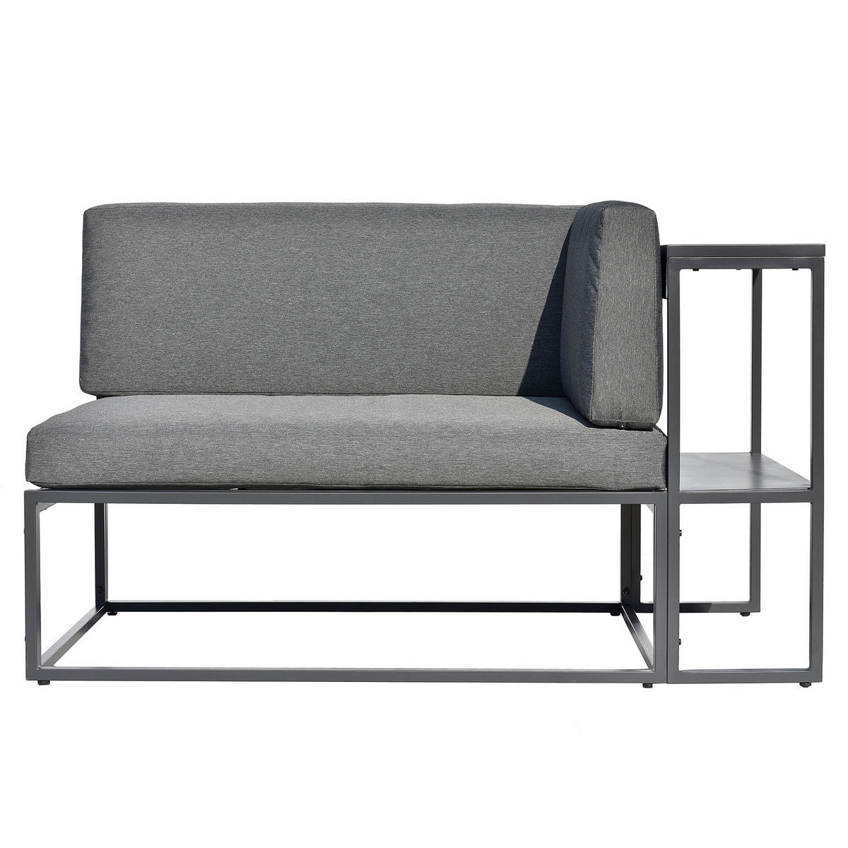 BALKONSOFA - Stahl / Webstoff - Grau - Grau, Textil/Metall (137/75/70cm) - home24