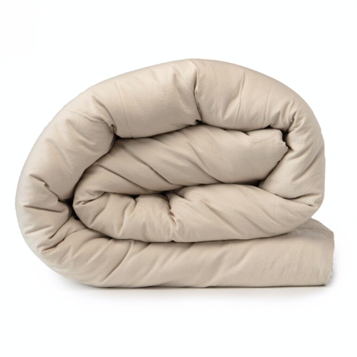 BETTBEZUG. Baumwolle 100%. Satin 300 Fäden. “LISBON” - Beige, Textil (160/220cm) - SOWL