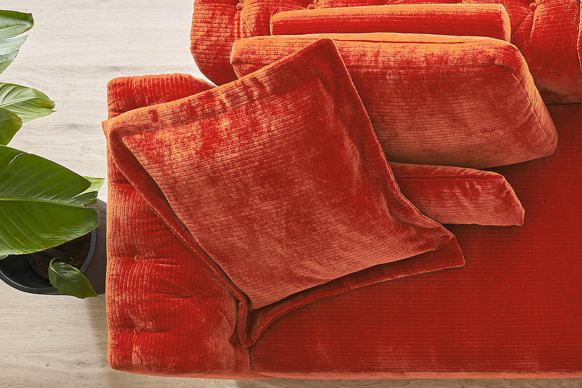FLATTERKISSEN MEDIUM SEPHI Cord - Rot, Textil (75/75cm) - KAWOLA
