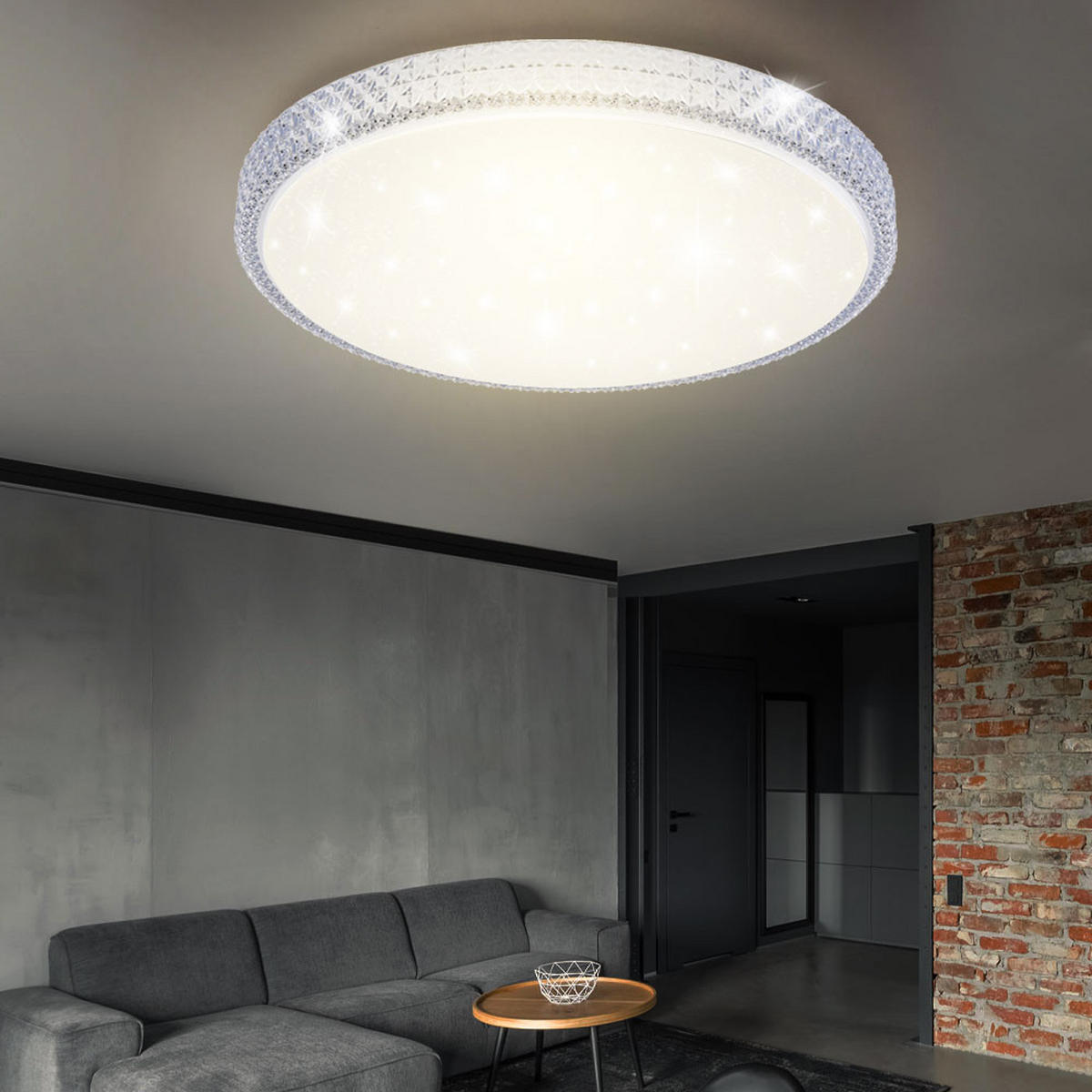 LED DECKENLEUCHTE Kristalle Weiß - Weiß, Metall (60/60/11cm)