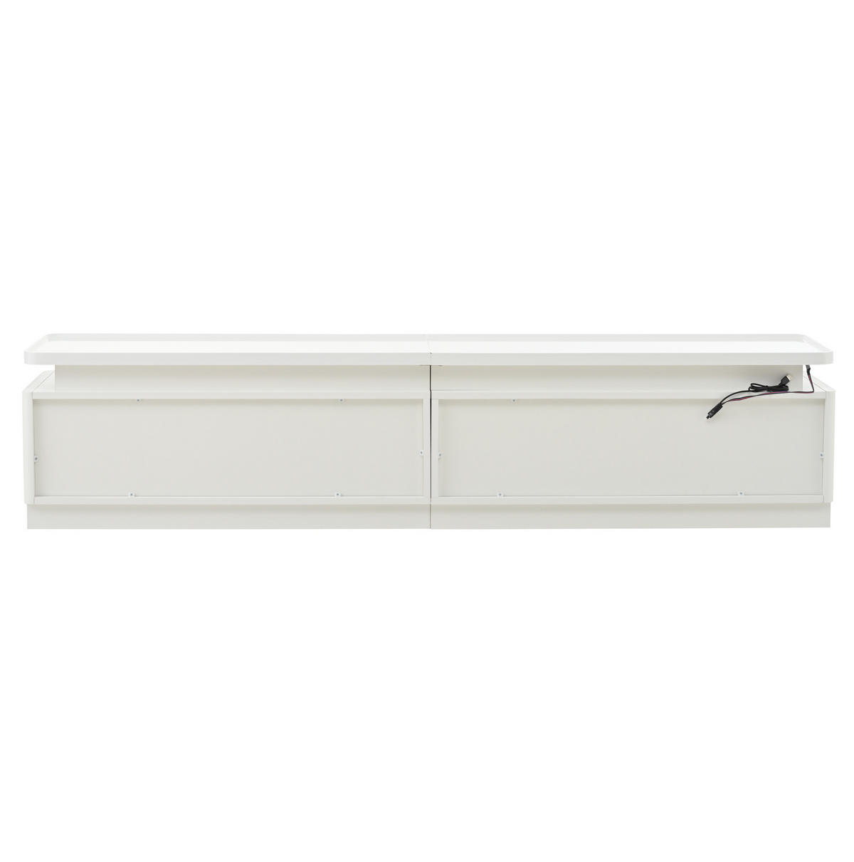 LOWBOARD 180/34/40 cm in Weiß mit LED-Beleuchtung und 4 Schubladen - Weiß, Holzwerkstoff (180/40/34cm) - Flora Grace