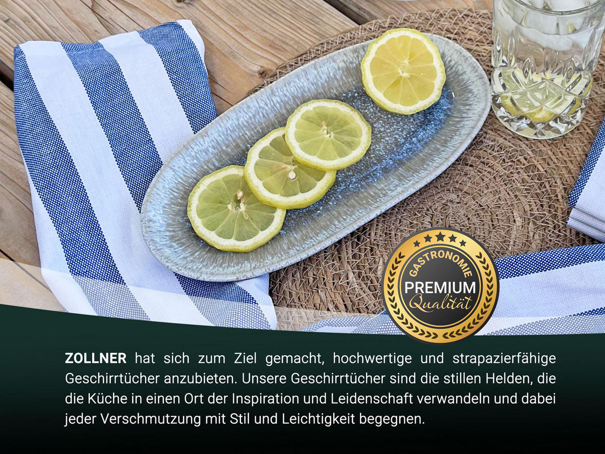 GESCHIRRTÜCHER, 5er-Set, 50x70 cm, 100% Baumwolle, Blau - Blau, Textil (50/70cm) - Zollner