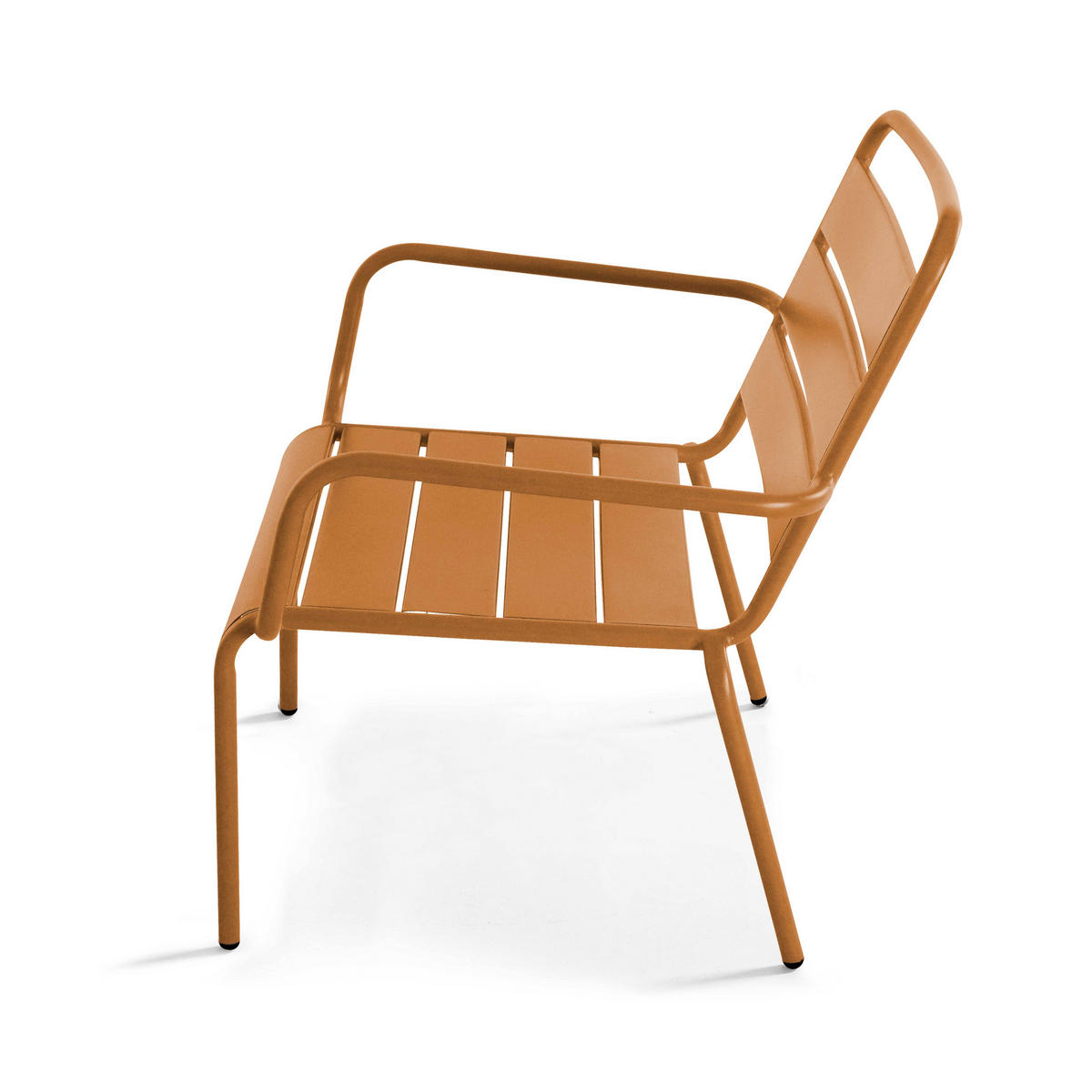 RELAXSESSEL MIT HOCKER 2-tlg., Karamell - Braun, Metall (64/72/60cm) - Oviala