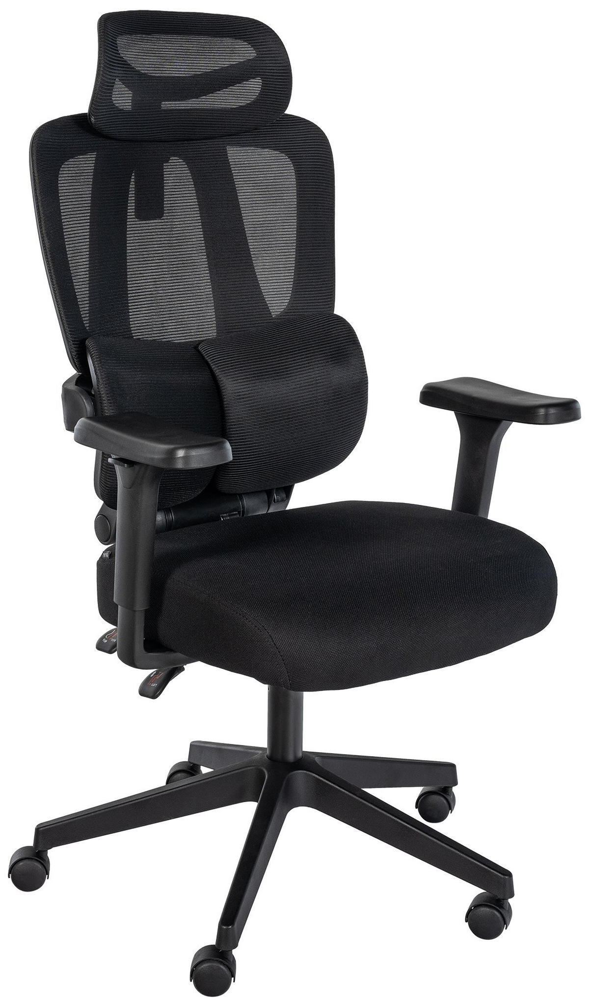 DREHSTUHL Stoff Schwarz - Schwarz, Kunststoff/Textil (67/117/52cm) - CLP
