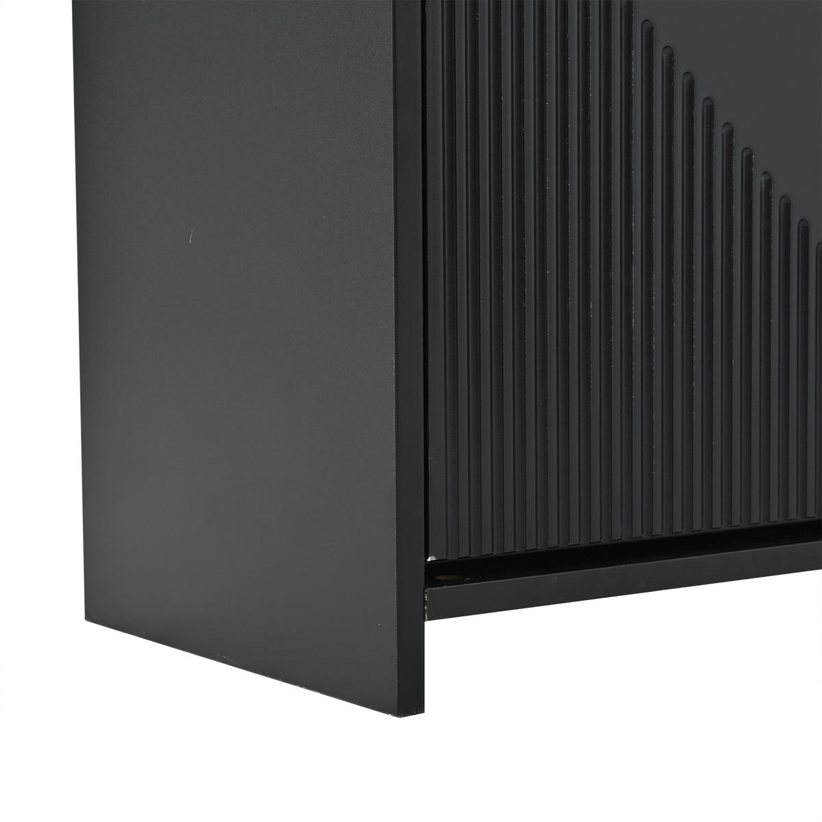 SCHUHSCHRANK aus MDF 70x30x120cm in Schwarz mit 3 Klapptüren - Schwarz, Holzwerkstoff (70/120/30cm) - Modfu