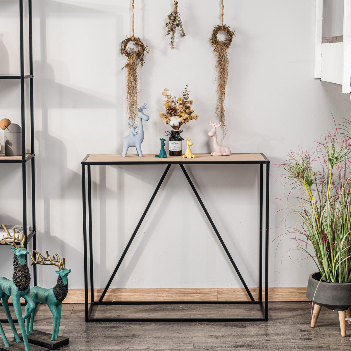 KONSOLENTISCH Rechteckig Schwarz 90 x 30 x 80 cm - Schwarz, Holz (30/90/80cm) - Nordlys