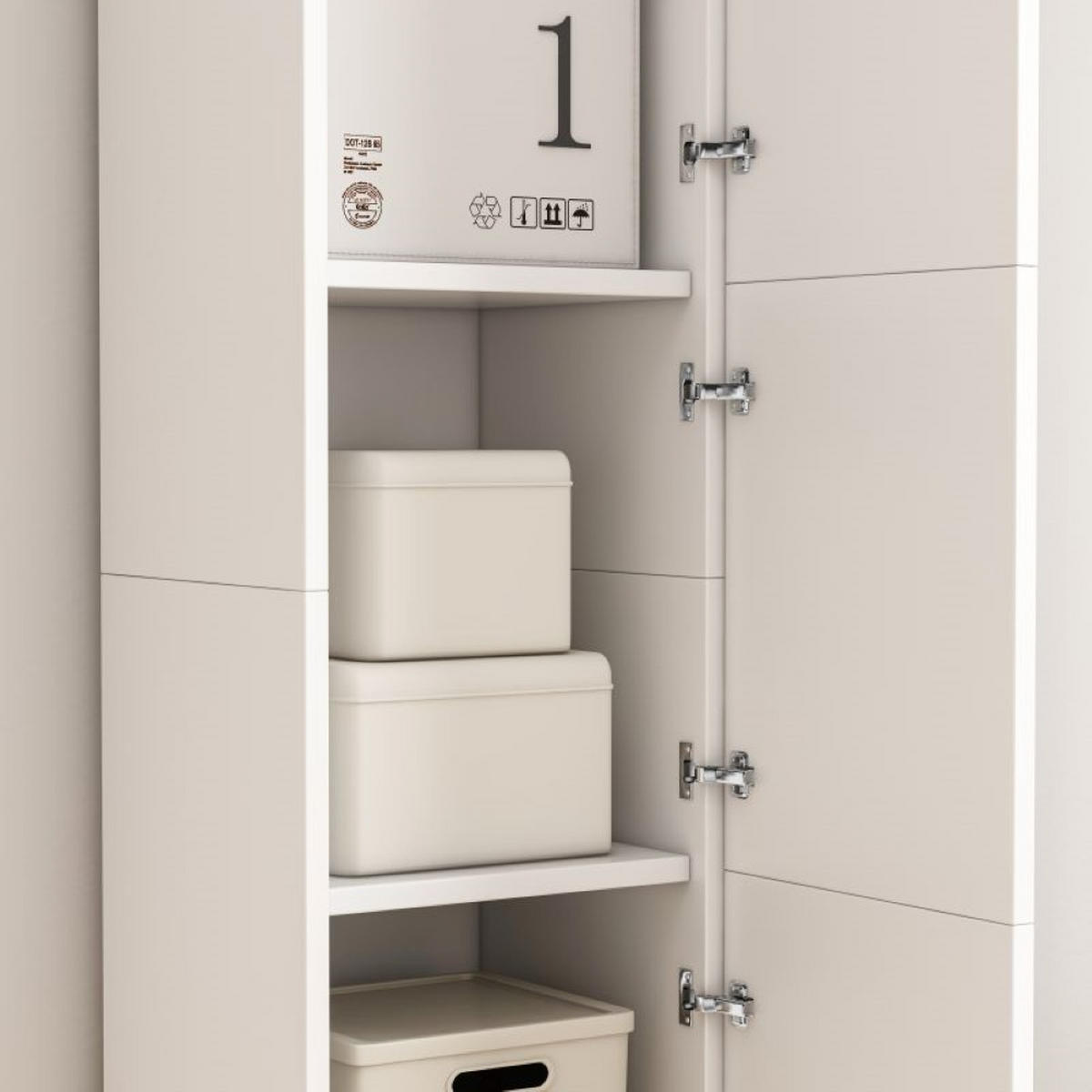 SCHRANK weiß 30/170/30 - Weiß, Holzwerkstoff (30/170/30cm)