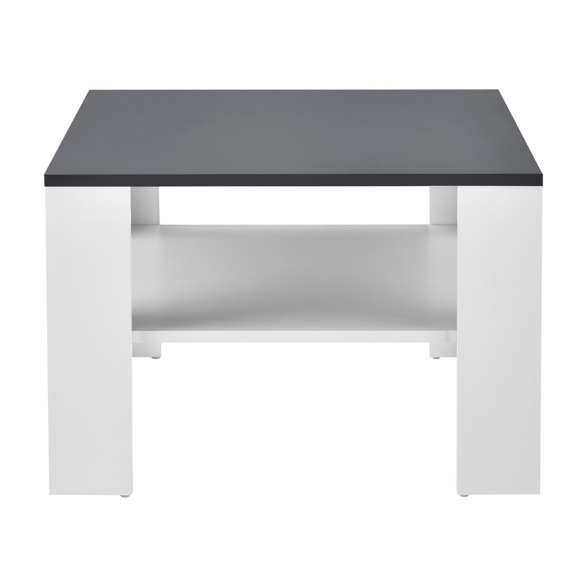 COUCHTISCH Aachen 60/60/40 - Dunkelgrau/Weiß, Holzwerkstoff (60/60/40cm) - [en.casa]