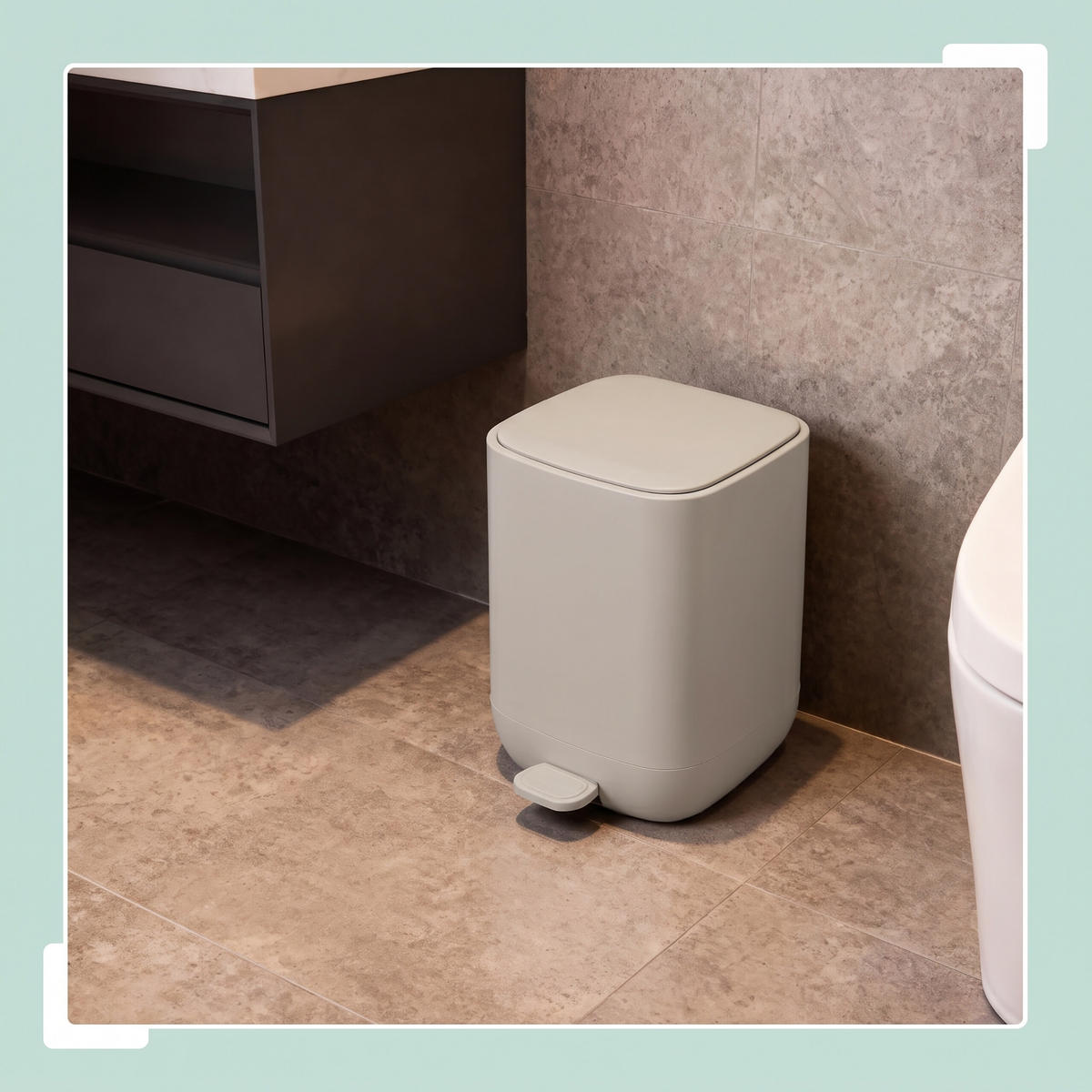 TRETEIMER Beige Kunststoff Softclose 9 l - Beige, Kunststoff (21/27/26cm) - Relaxdays