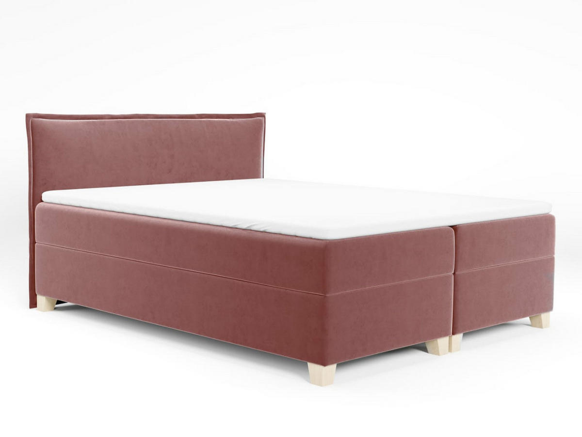 BOXBETT Fren - 180x200 - pink (Kronos 29, Velvet) - Pink/Beige, Holz/Holzwerkstoff (180/200cm) - Sofnet