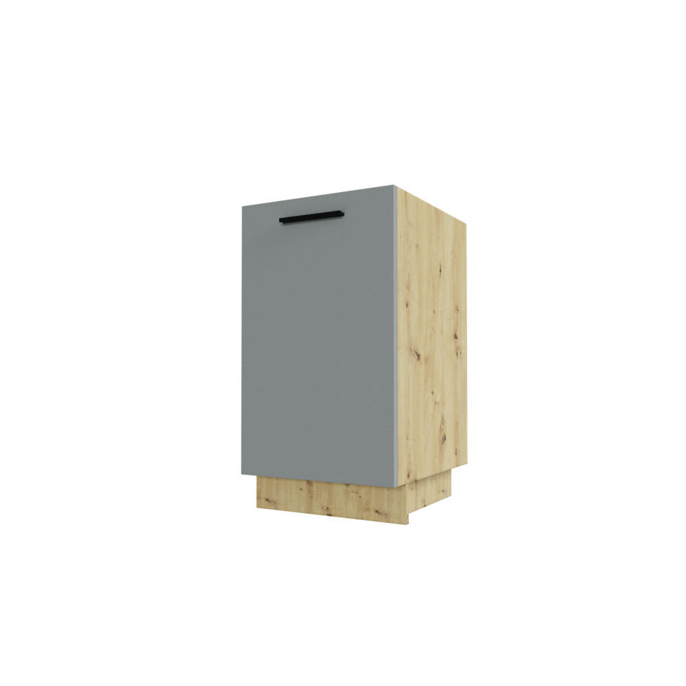 KÜCHENUNTERSCHRANK Bonn Dust Grey Matt / Eiche Artisan Matt 45 / 50 / 82cm - Eiche Artisan/Grau, Holz/Holzwerkstoff (45/82/50cm) - Feldmann-Wohnen