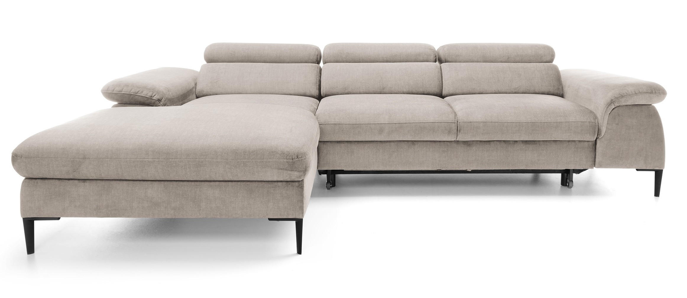 ECKSOFA L-Form 290 cm Amaro M mit Schlaffunktion, Links, Beige - Beige, Holz (288/182cm) - Emporius