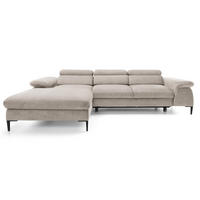ECKSOFA L-Form 290 cm Amaro M mit Schlaffunktion, Links, Beige - Beige, Holz (288/182cm) - Emporius