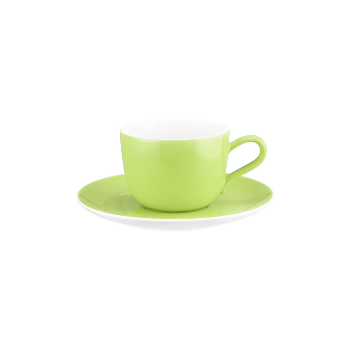 KAFFEETASSE MIT UNTERTASSE Liberty Pure Colors Lime Green 260 ml - Grün, Keramik (0.26L) - Seltmann Weiden