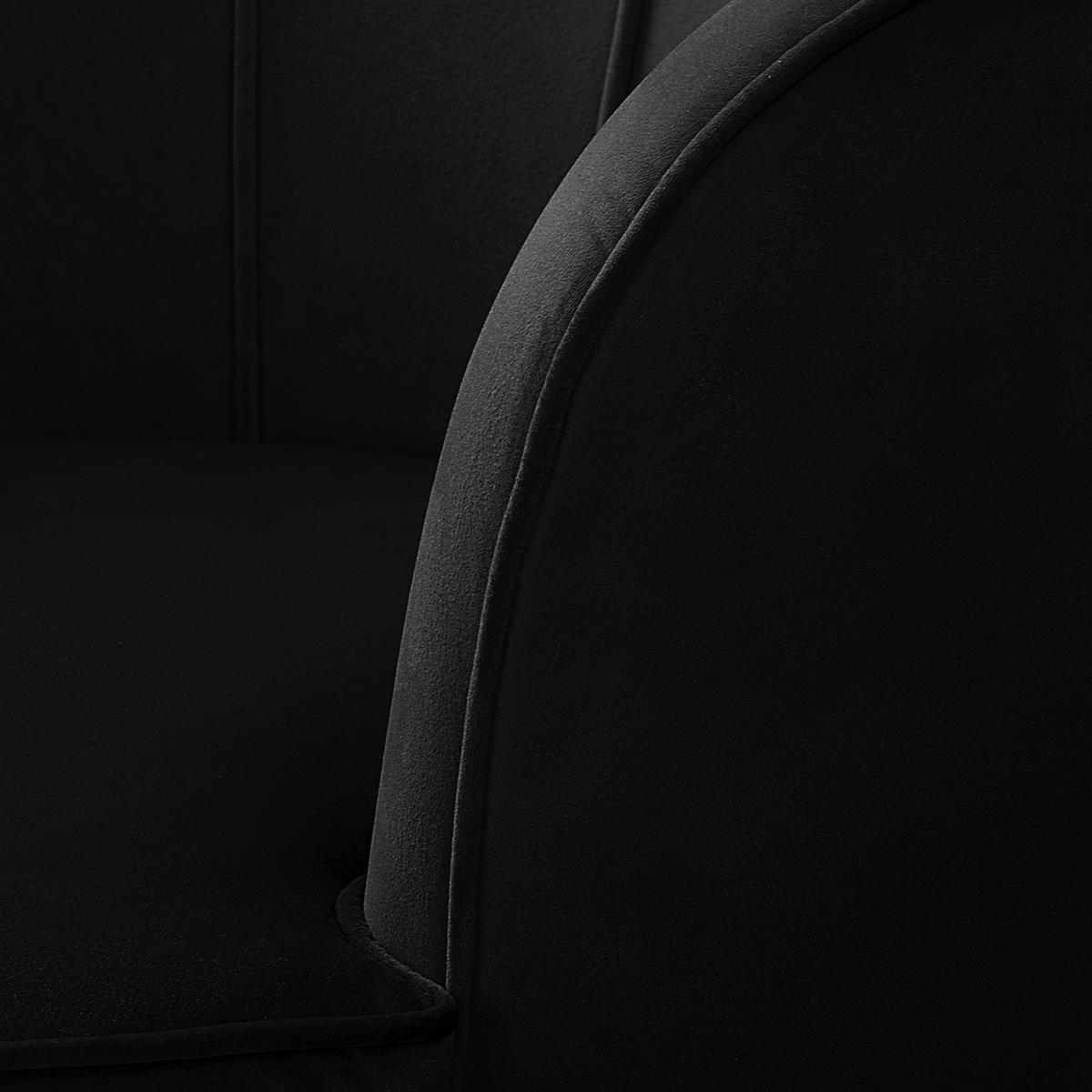 SESSEL - Samt, Füße Dunkel - Dunkelbraun/Schwarz, Birkenholz/Textil (75/74/75cm) - home24