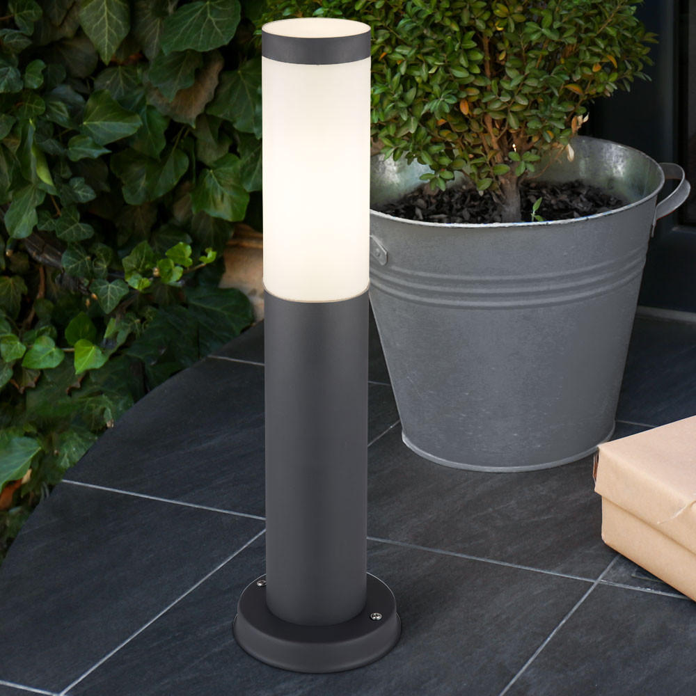 LED AUSSENLEUCHTE Boston Edelstahl Anthrazit - Anthrazit, Metall (12.7/12.7/45cm) - Globo Lighting