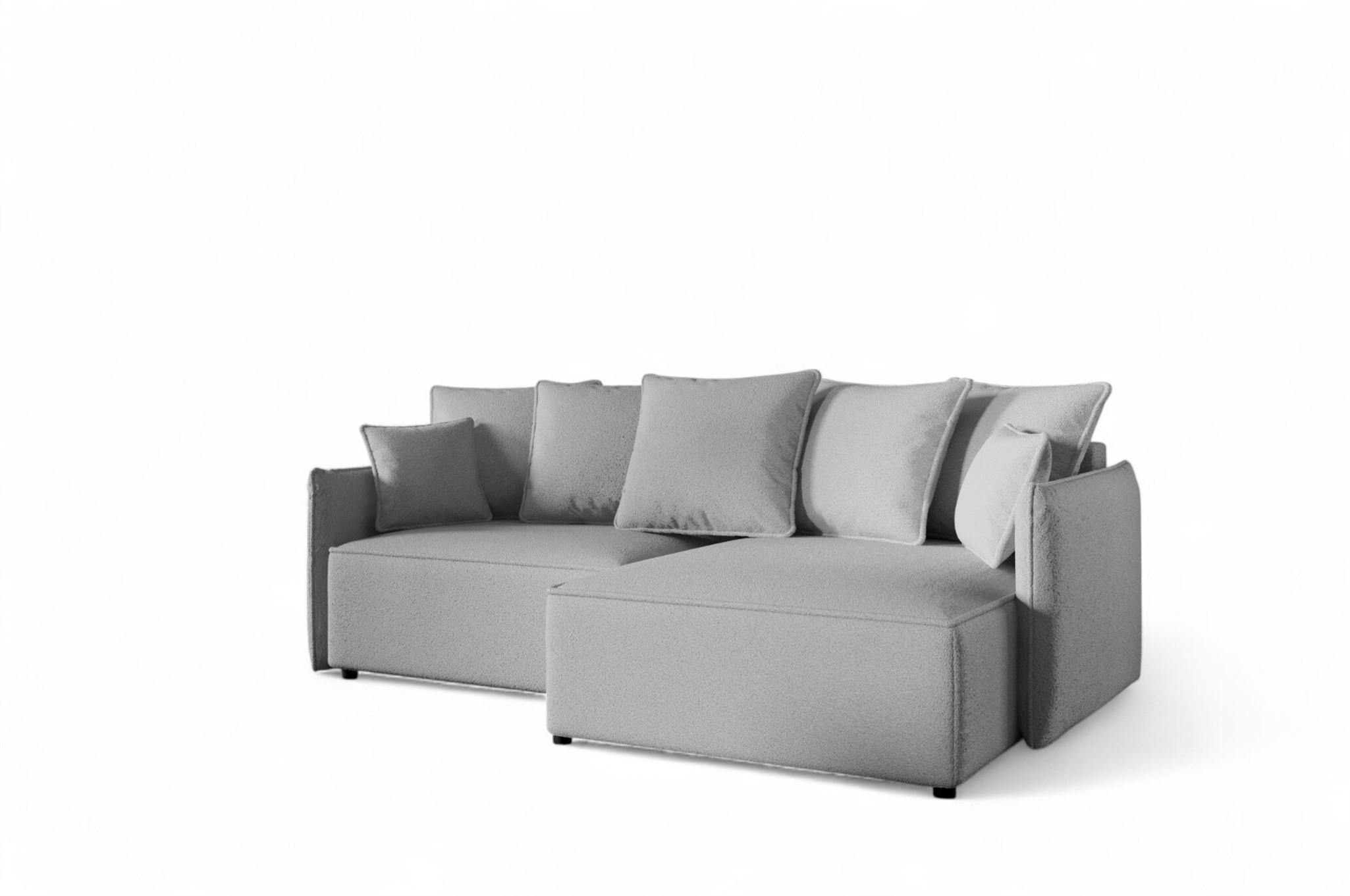 ECKSOFA Minea Mit Schlaffunktion - Grau, Holzwerkstoff/Textil (221/153cm) - Fun Möbel