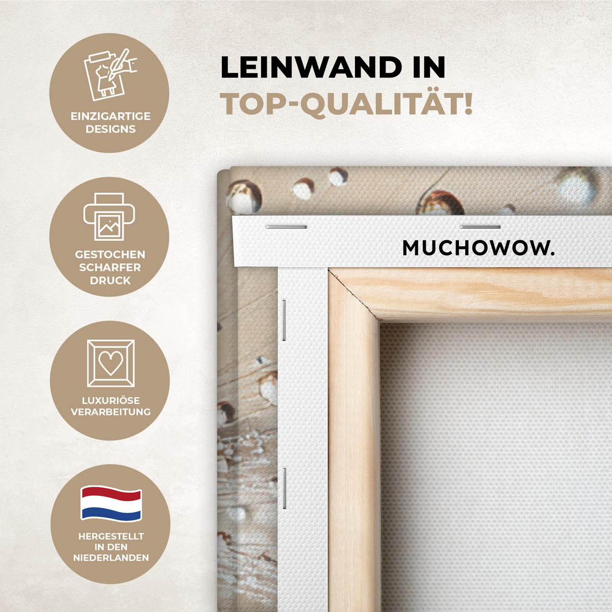 LEINWANDBILD Löwenzahn - Abstrakt - Natur - Beige Deko Groß 90x90 cm - Braun, Textil (90/90cm) - MuchoWow