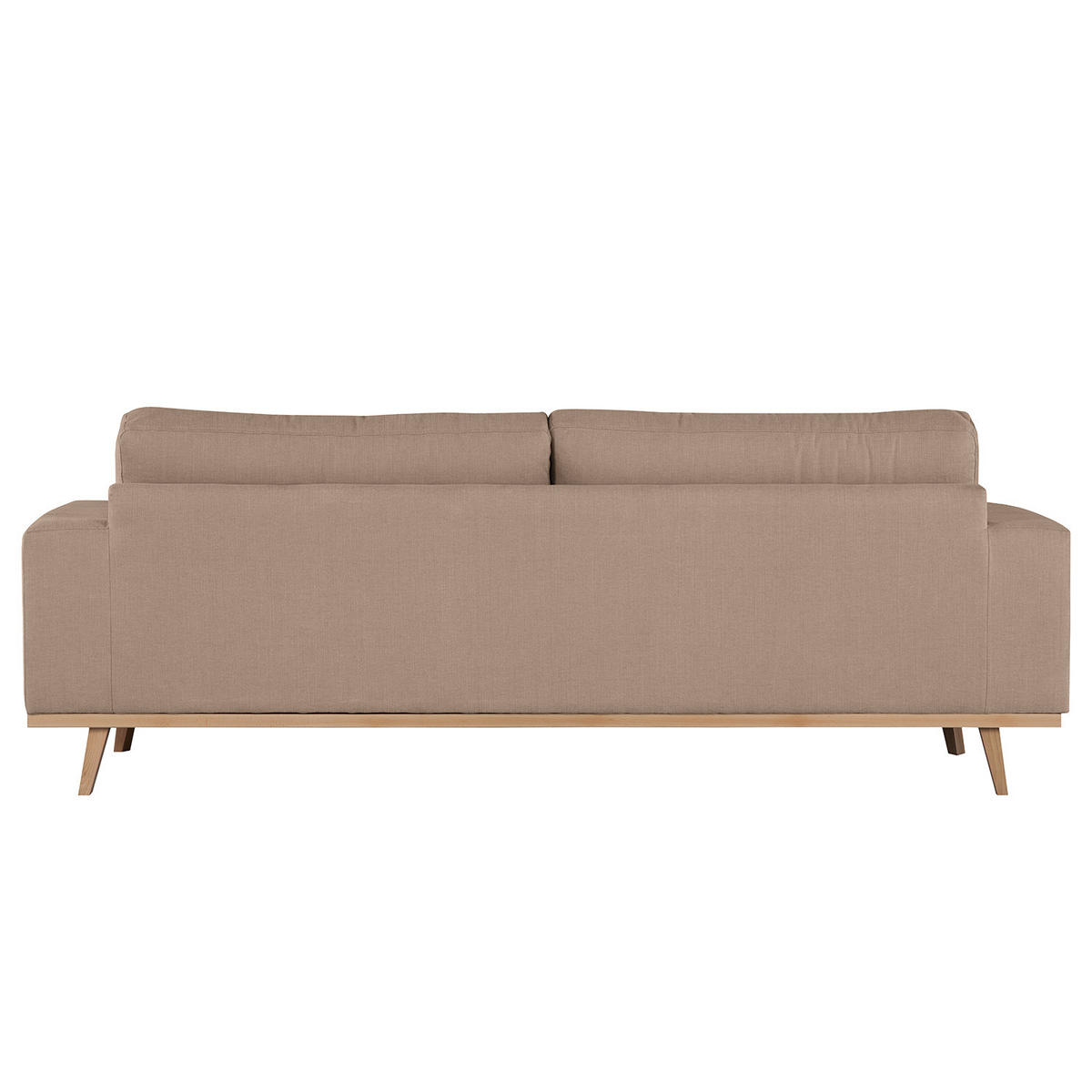 2-SITZER SOFA - Taupe/Buchefarben, Buchenholz/Textil (197/81/88cm) - home24
