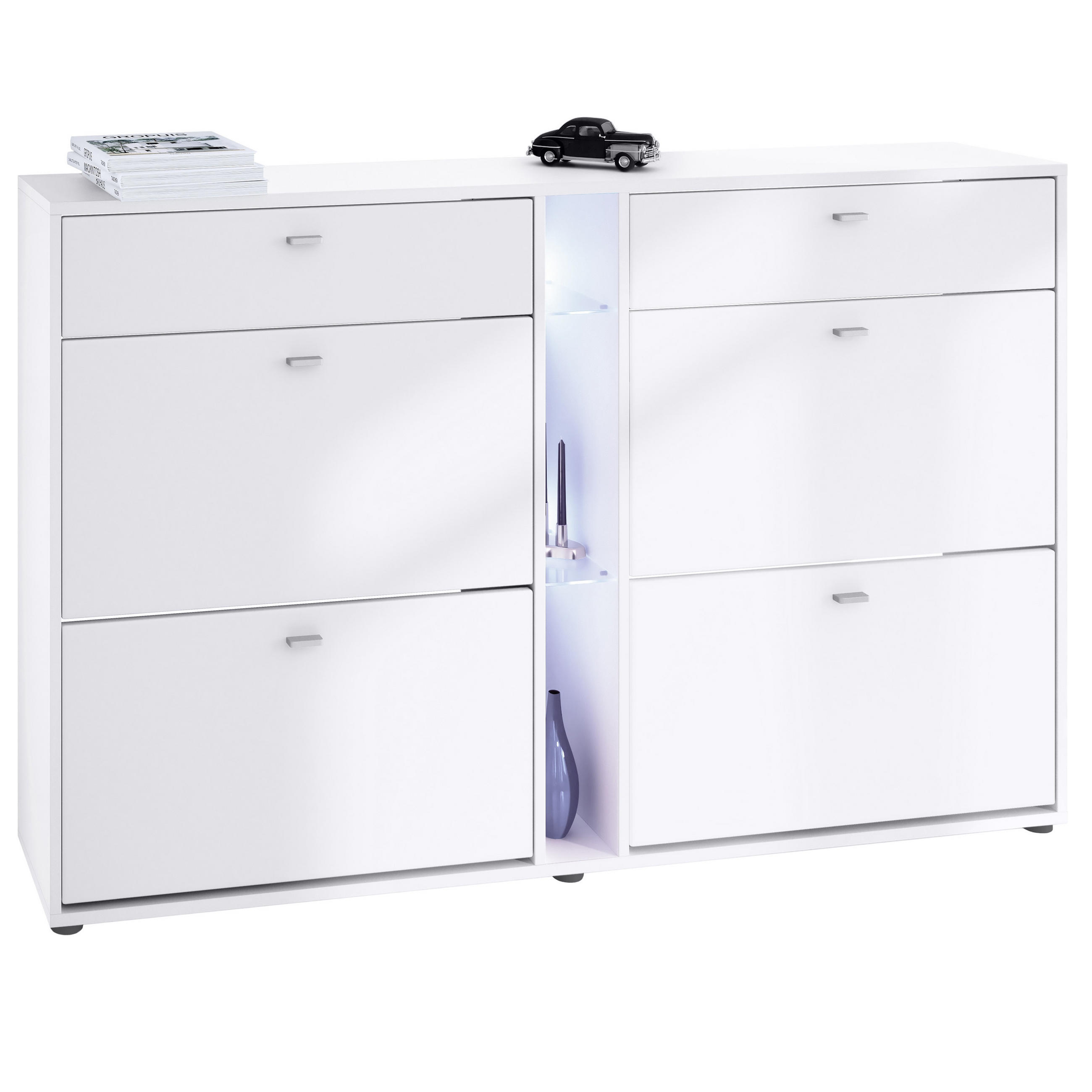 SCHUHSCHRANK Today Fronten in Weiß matt - Weiß, Holzwerkstoff (155.5/95/28cm) - Vladon