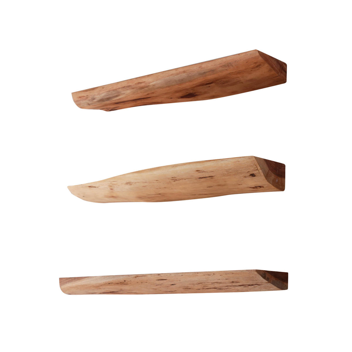 WANDREGAL Edge Braun 60/13/ 4 cm 3er-Set - Braun, Holz (13/4/60cm) - Hoyz Collection