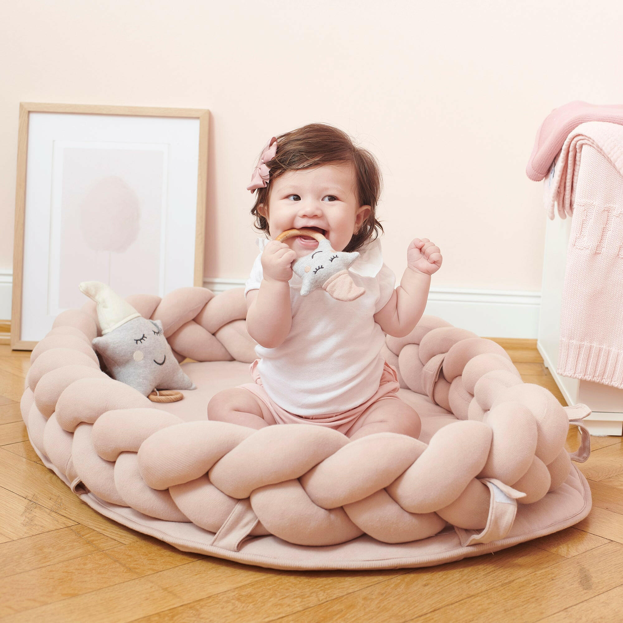 BABYNEST geflochten Rosa - Rosa, Textil (60/90cm) - nordic coast company