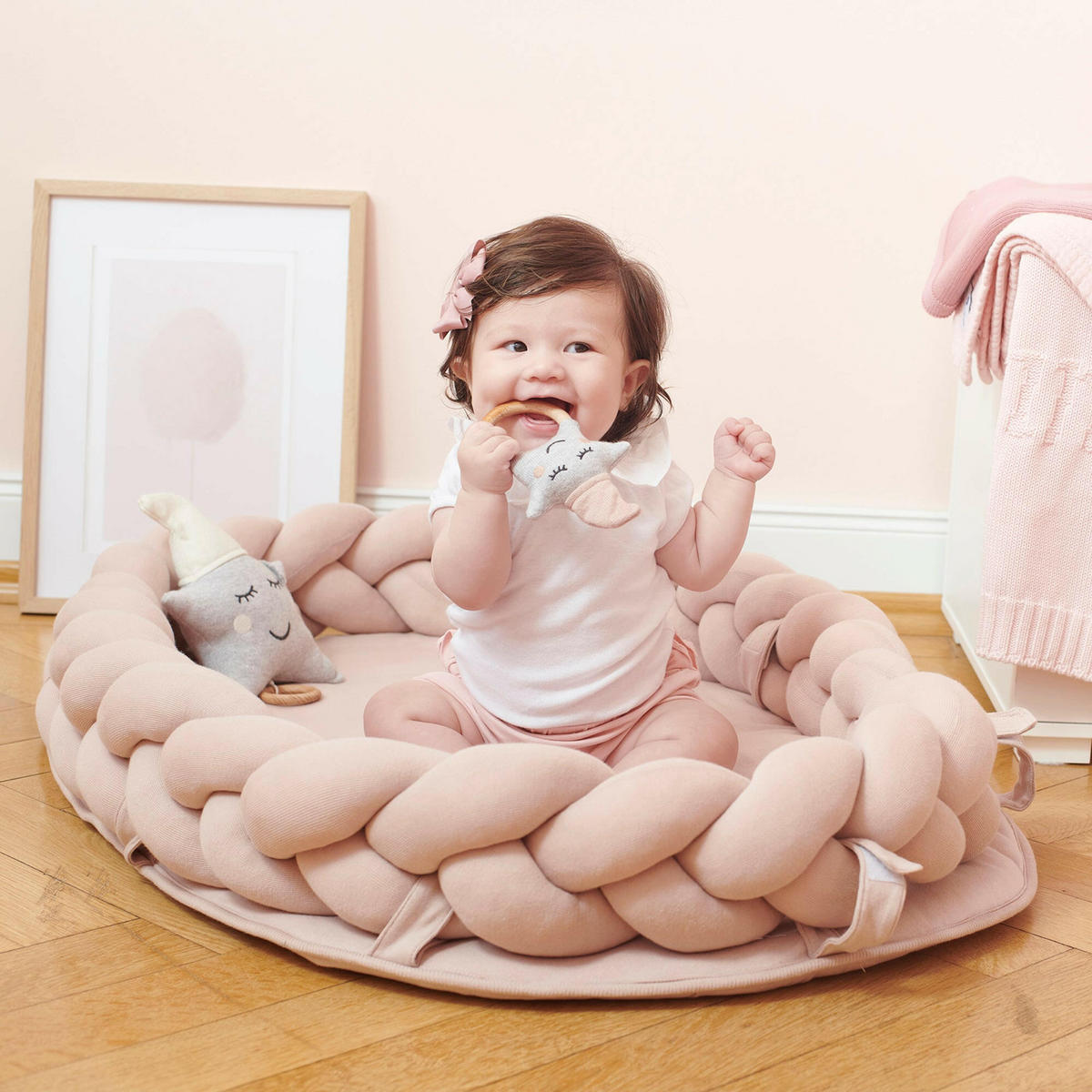 BABYNEST geflochten Rosa - Rosa, Textil (60/90cm) - nordic coast company