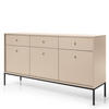 SIDEBOARD MONCTON KOM3-3D3S Metalgriffe, Beige - Beige, Holzwerkstoff/Kunststoff (154/83/39cm) - Komodee