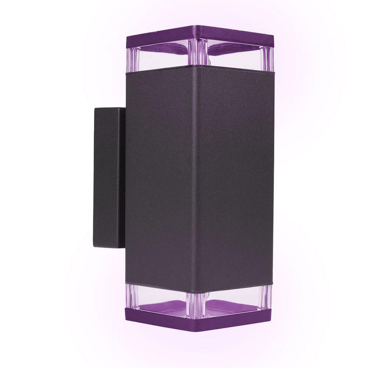 RGB LED AUSSEN-WANDLEUCHTE Aluminium Schwarz - Schwarz, Metall (9/13/23.5cm)