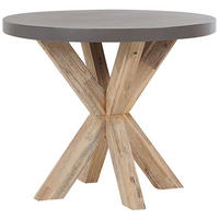 GARTENTISCH Faserzement grau 90 cm Olbia - Hellbraun/Grau, Stein (90/90/76cm) - Beliani