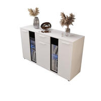 KOMMODE London LSK mit 3 Türen, Sideboard in Farbe: Weiß, Größe: 140 x 80 x 40 cm - Weiß, Holzwerkstoff (140/80/40cm) - O-Sofa