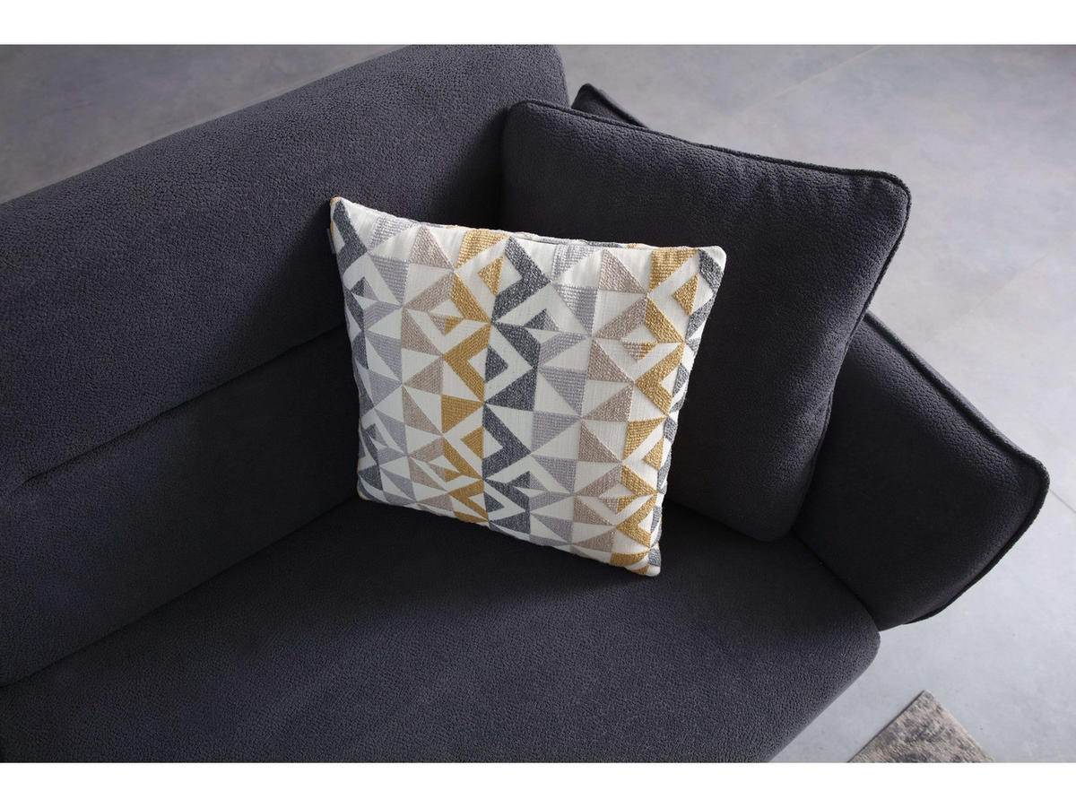 SOFA Dolcezza 2-Sitzer Bouclé Anthrazit - Anthrazit, Kunststoff/Textil (175/84/90cm)