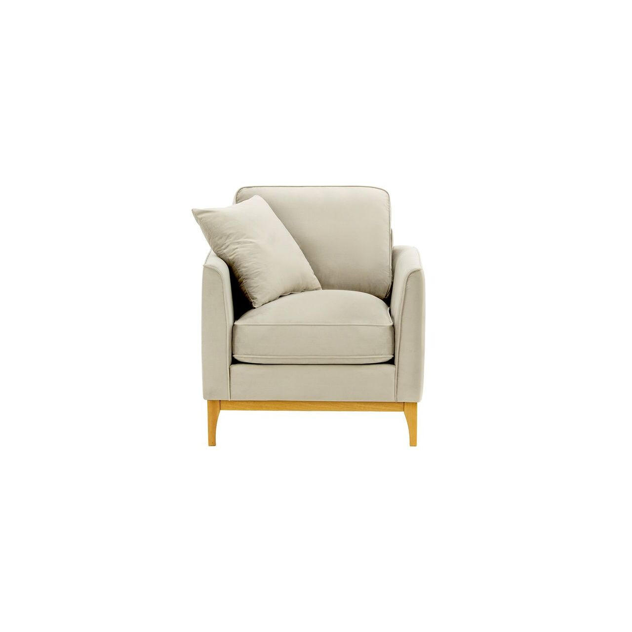 SESSEL Linara-Velluto 2 - Creme, Holz/Textil (81/91/95cm)